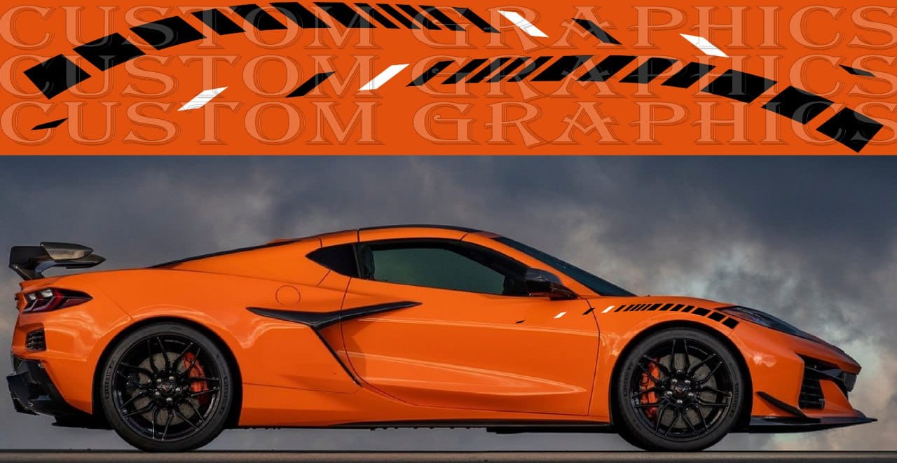 Stickers Compatible With Chevrolet Corvette Z06 Front Line Design Vinyl Decal