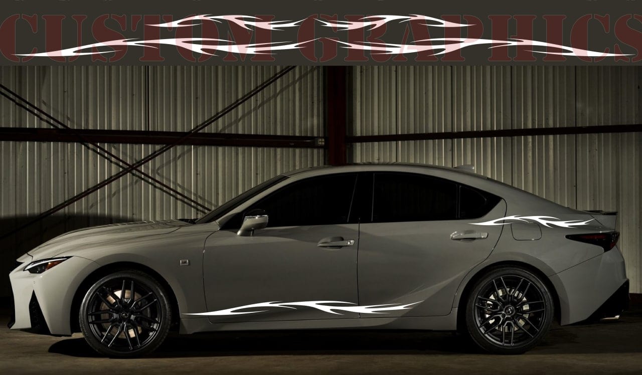 Vinyl Graphics 2 Colors 4x sticker Tribal Design Stickers Compatible with Lexus IS500