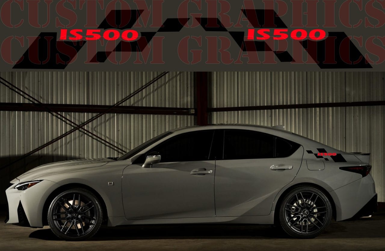 Vinyl Graphics 2 Colors Rear Design Stickers Compatible with Lexus IS500