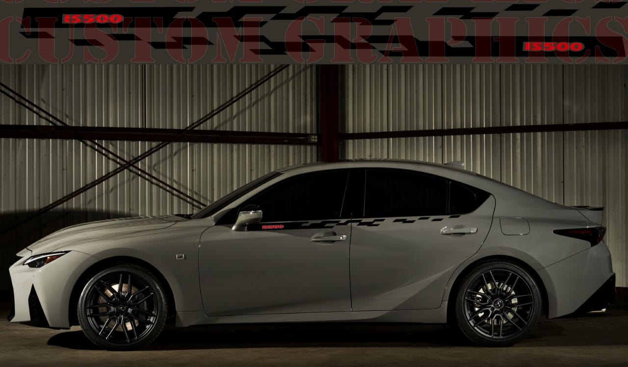 Vinyl Graphics 2 Colors Up Line Design Stickers Compatible with Lexus IS500