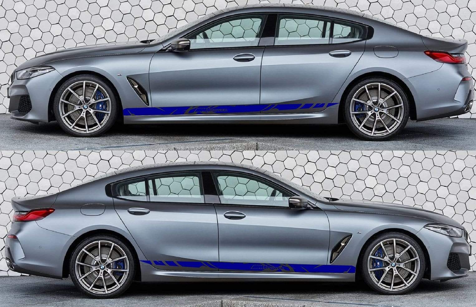 2x Decal Sticker Vinyl Racing Stripes for BMW M8 - Brothers-Graphics