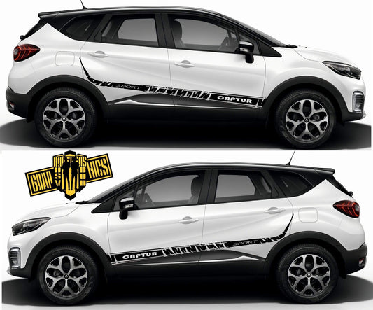 2x Decal Sticker Vinyl Side Racing Stripes for Renault Captur - Brothers-Graphics