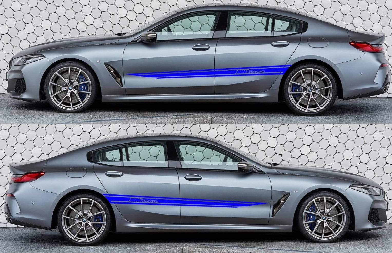 Customized Vinyl Decal Racing Stripes For BMW M8 bmw m racing stripes - Brothers-Graphics