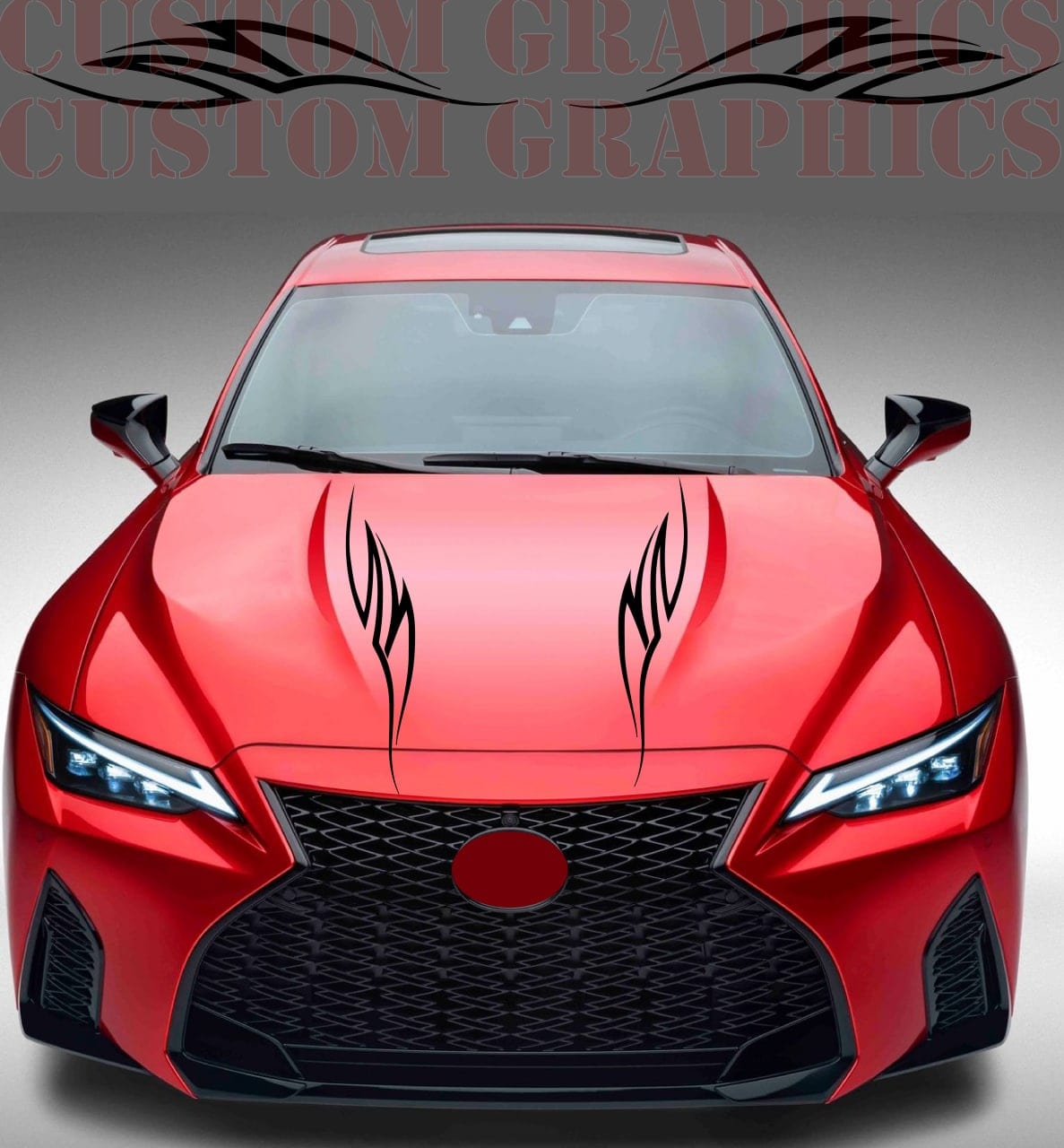 Vinyl Graphics Hood Tribal Line Design Stickers Compatible with Lexus IS500